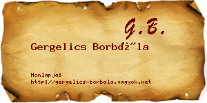 Gergelics Borbála névjegykártya